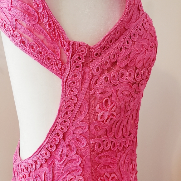 SUE WONG | GORGEOUS APPLIQUE COCKTAIL DRESS pink - Picture 4 of 16